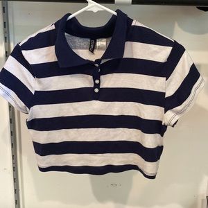 Cropped polo shirt